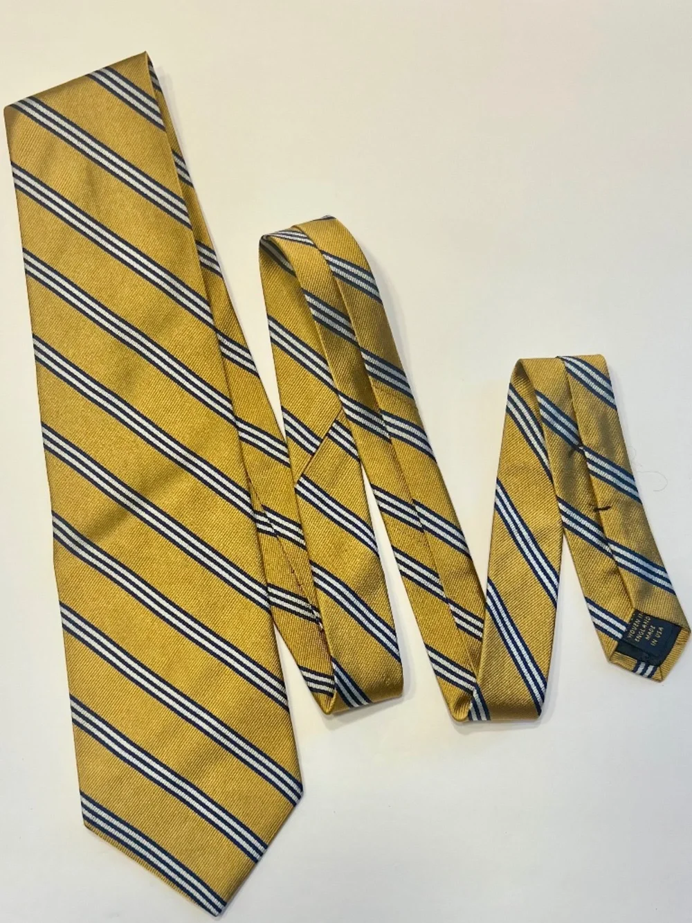 Brooks Brothers Gold, Blue and White Tie